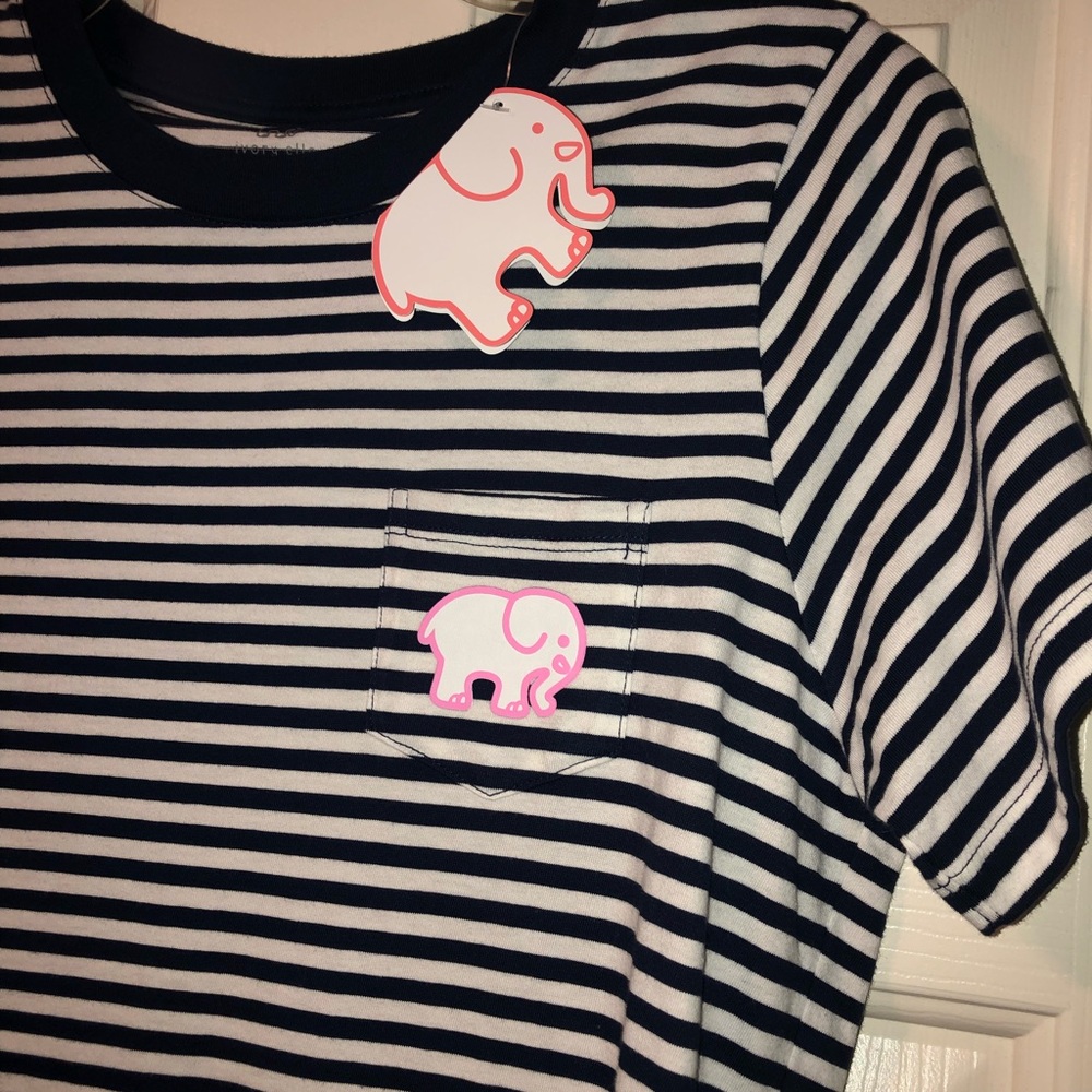 Ivory Ella Striped TShirt Dress